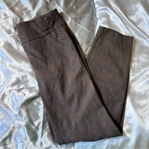 FORMAL PROFESSIONAL SLACKS TIGHTS PLAID STRETCHY CROPPED ANKLES